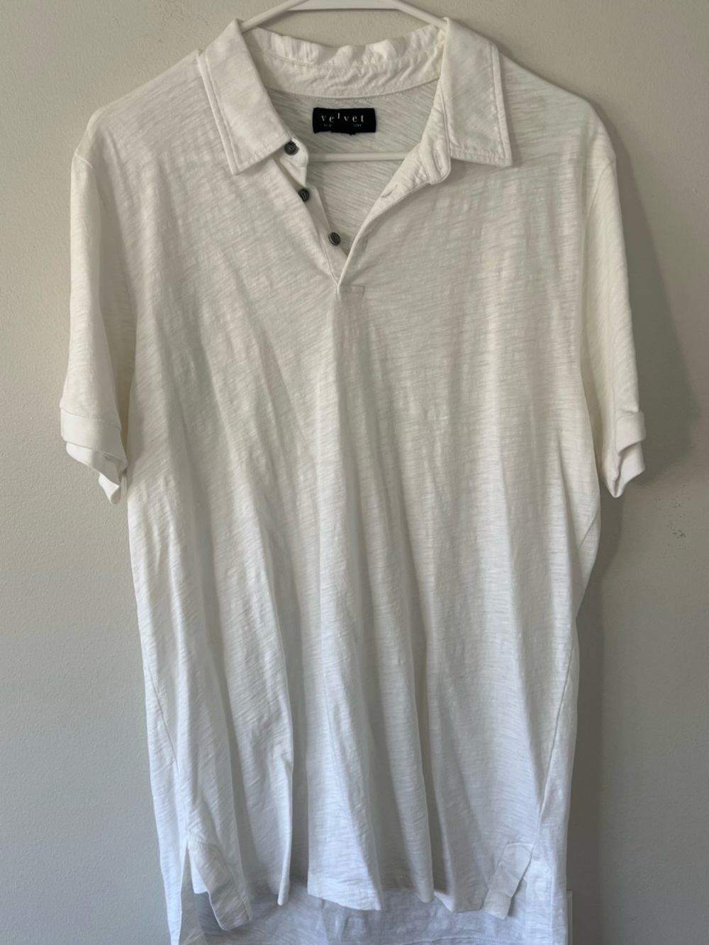 Velvet by Graham & Spencer Men's White Slub Polo